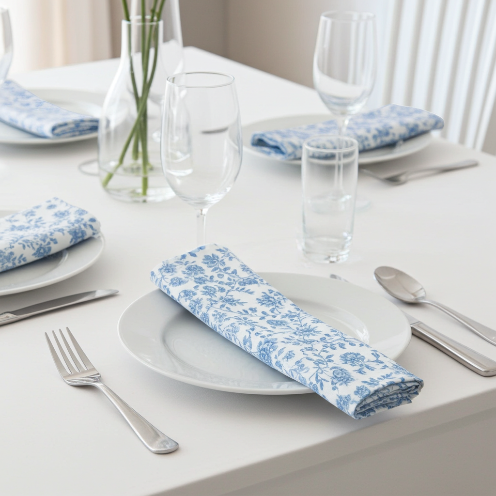 Heirloom Collection Blue Toile Cloth Napkin Set of Four - Sorelle Gifts