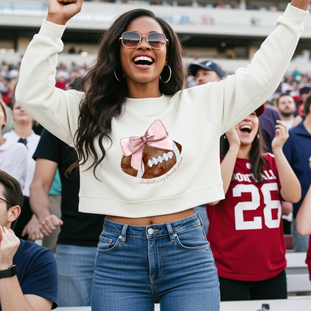 Football Season - Maroon Cropped Sweatshirt - Sorelle Gifts