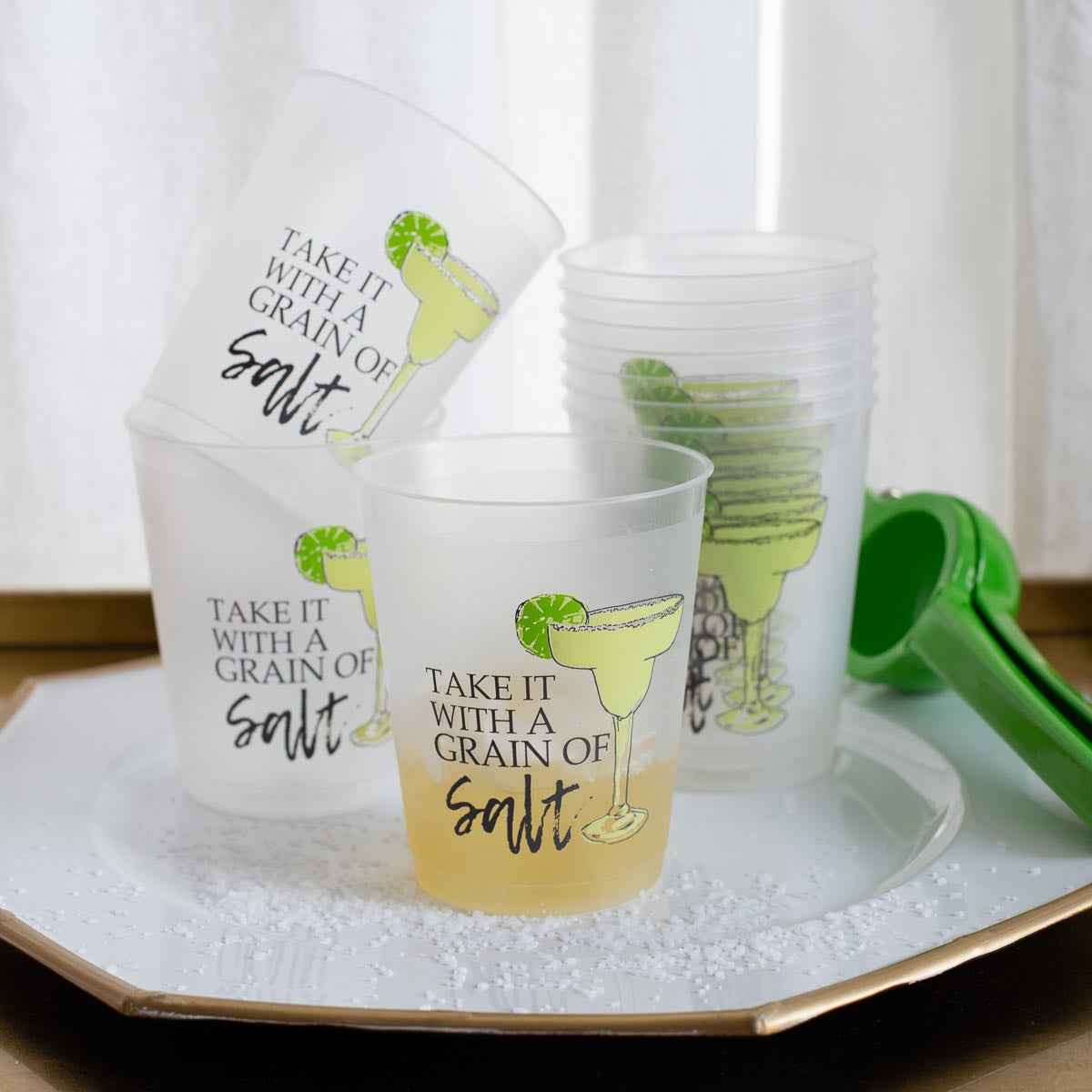 Margarita Grain of Salt Frosted Reusable Cups