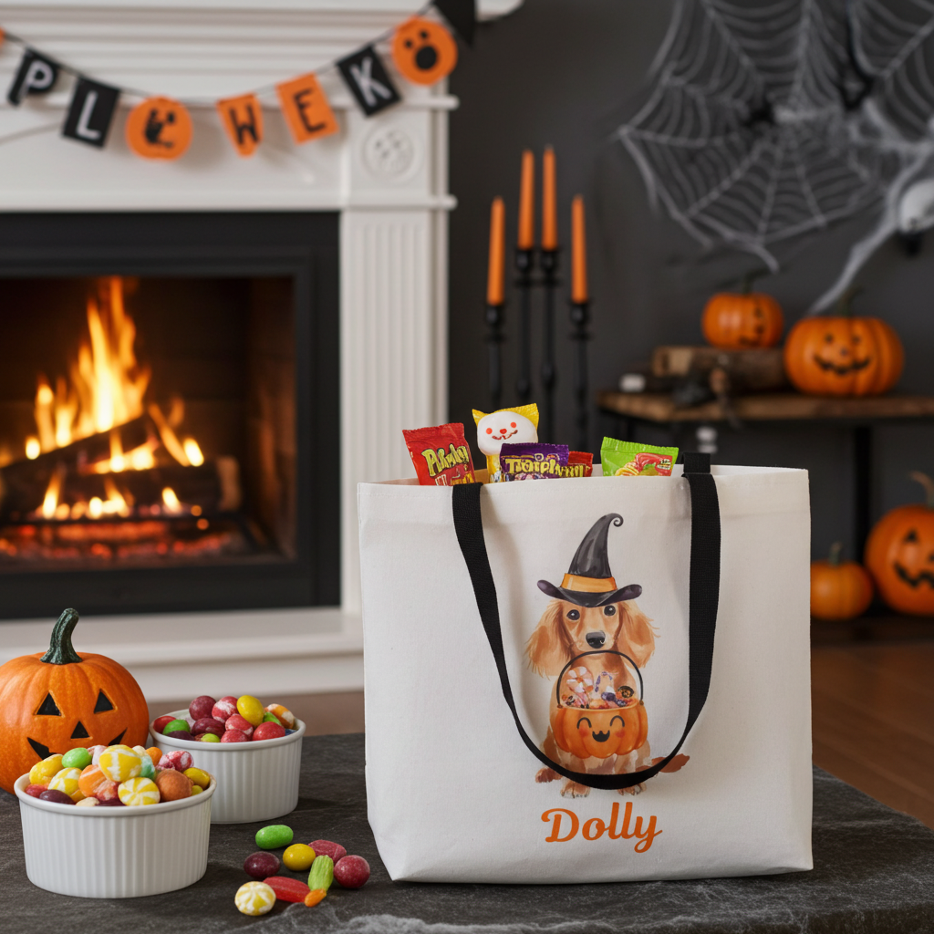 Happy Halloweenie Dachshund Tea Towel - Sorelle Gifts