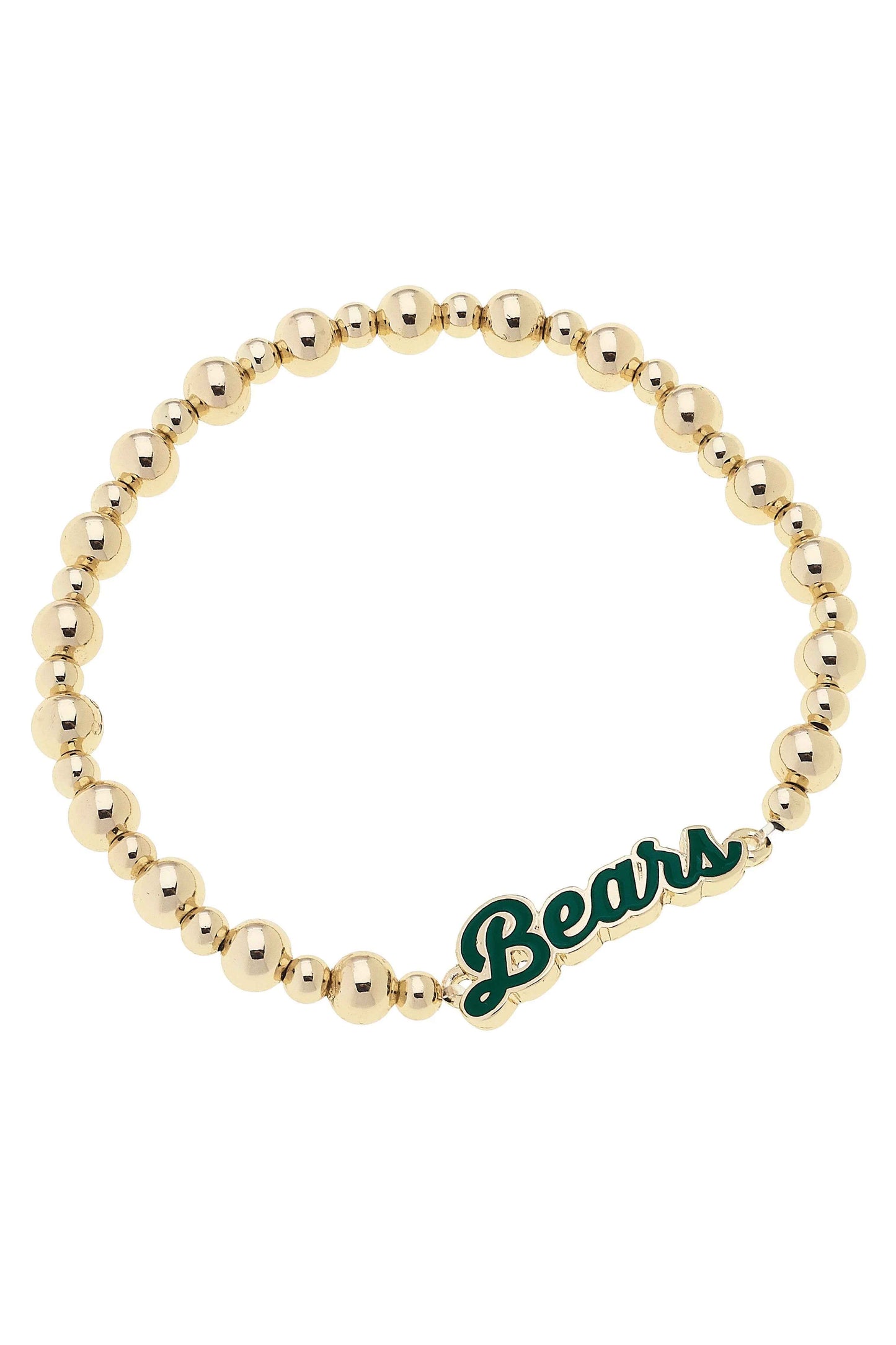 Baylor Bears Autograph Enamel Stretch Bracelet in Shiny Gold