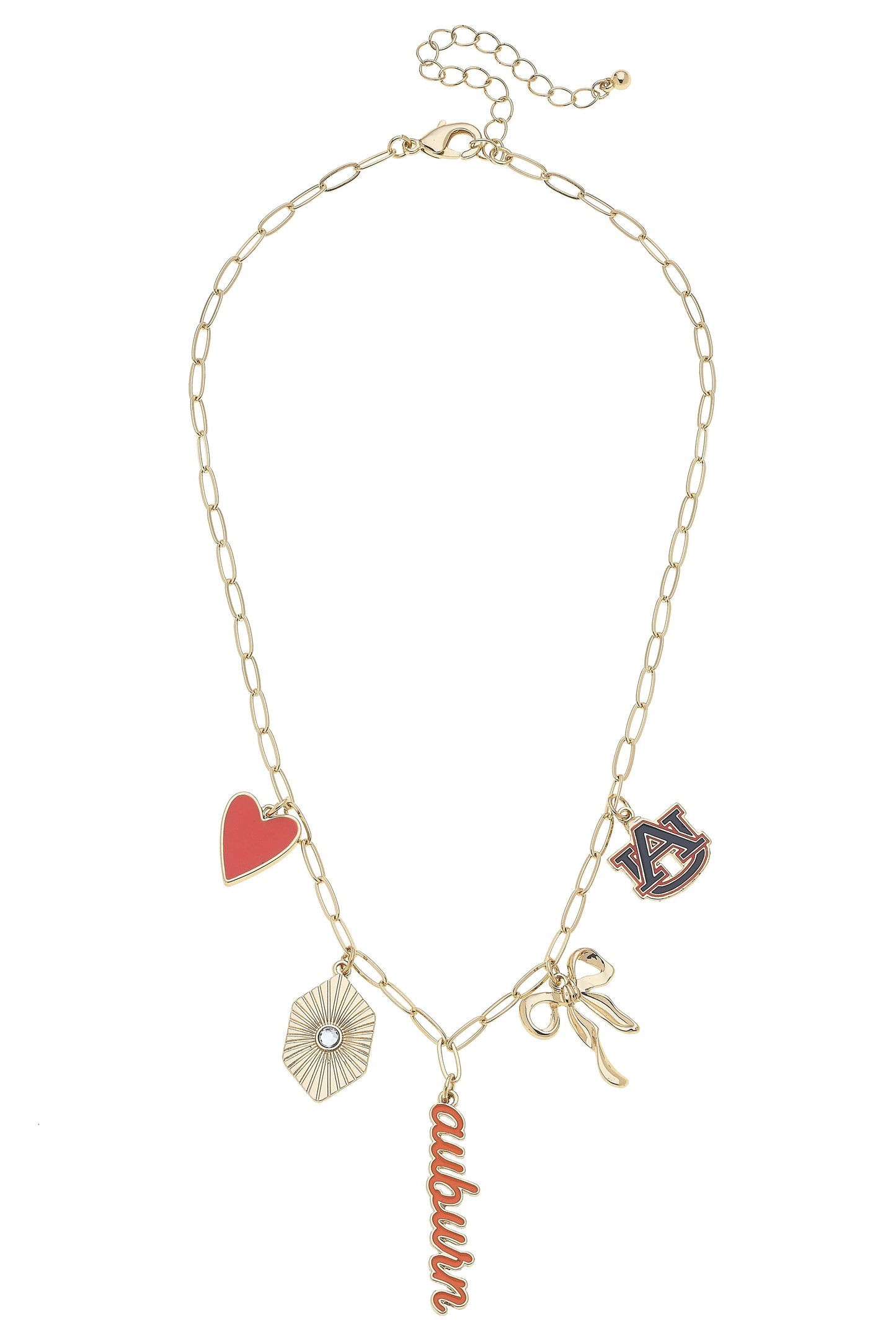 Auburn Tigers Paper Clip Charm Collector Necklace