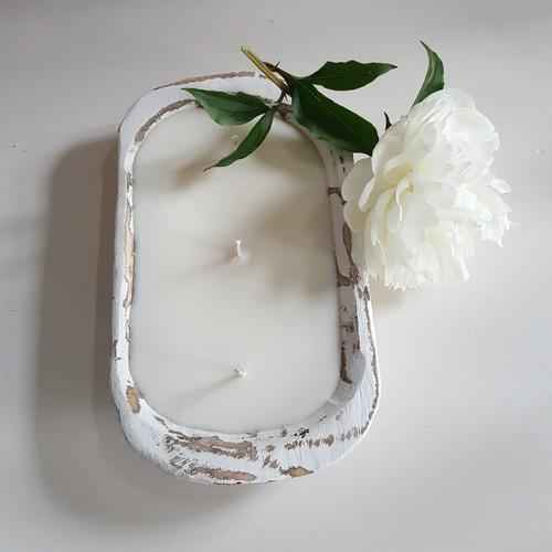 3 Wick Dough Bowl Candle - Elegant Home Decor and Aromatherapy