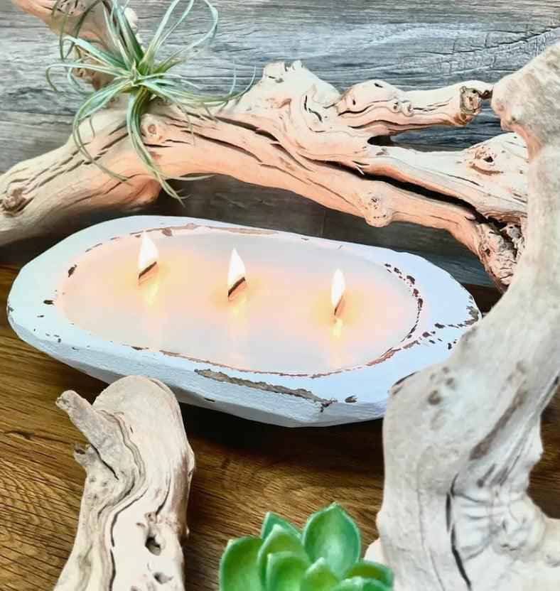 3 Wick Dough Bowl Candle - Elegant Home Decor and Aromatherapy