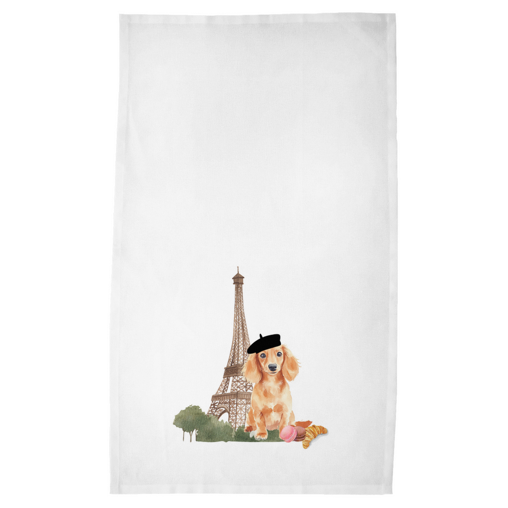 Pierre in Paris Dachshund Tea Towel - Sorelle Gifts