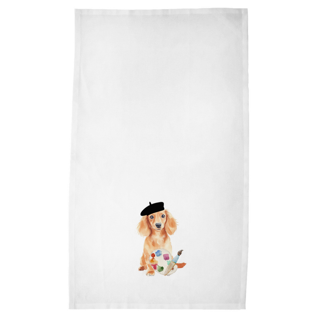 Pablo the Painter Dachshund Tea Towel - Sorelle Gifts