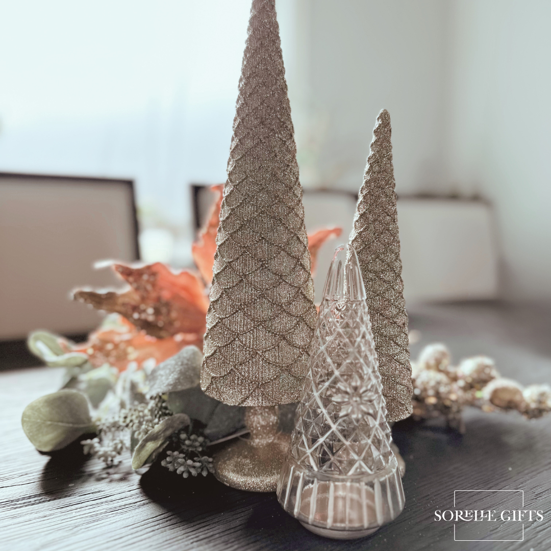 Medium Gold Glitter Table Tree