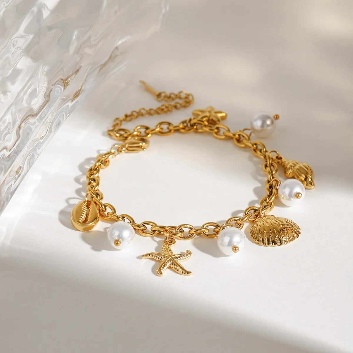 Seas the Day Seashell and Starfish Bracelet - Sorelle Gifts