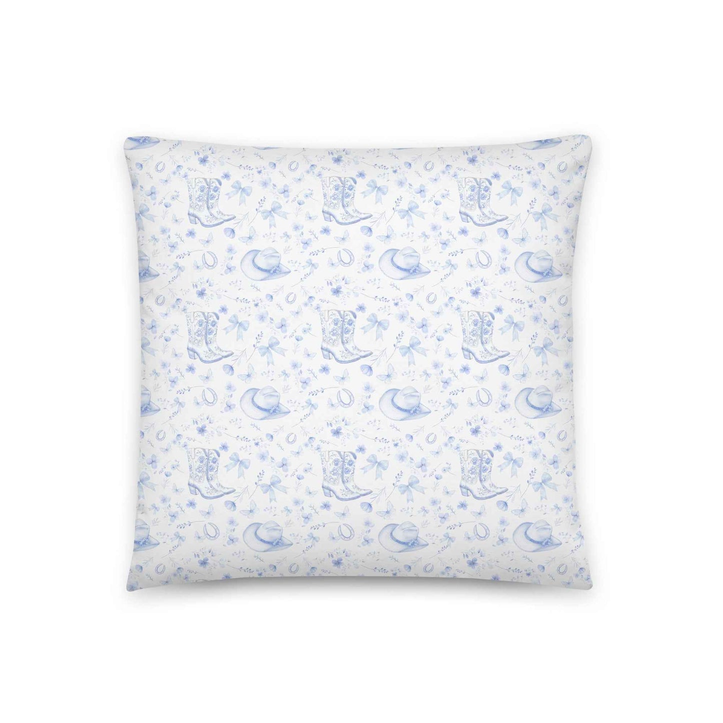 Tiny Toile Treasures Cowgirl Throw Pillow