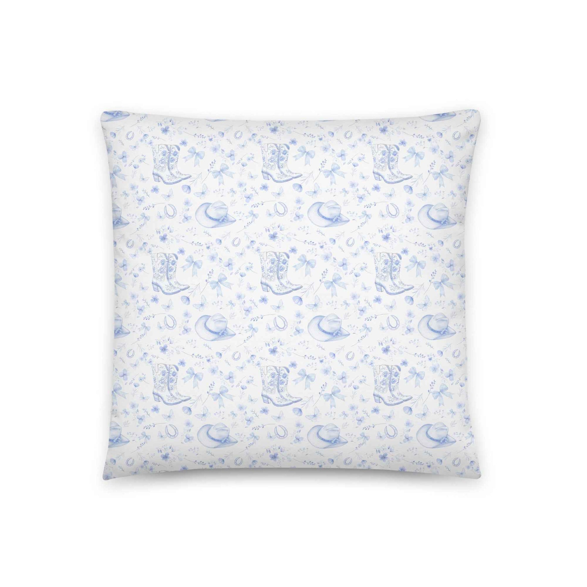 Tiny Toile Treasures Cowgirl Throw Pillow
