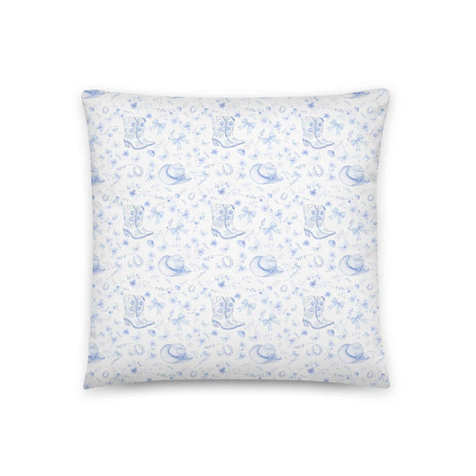 Tiny Toile Treasures Cowgirl Throw Pillow