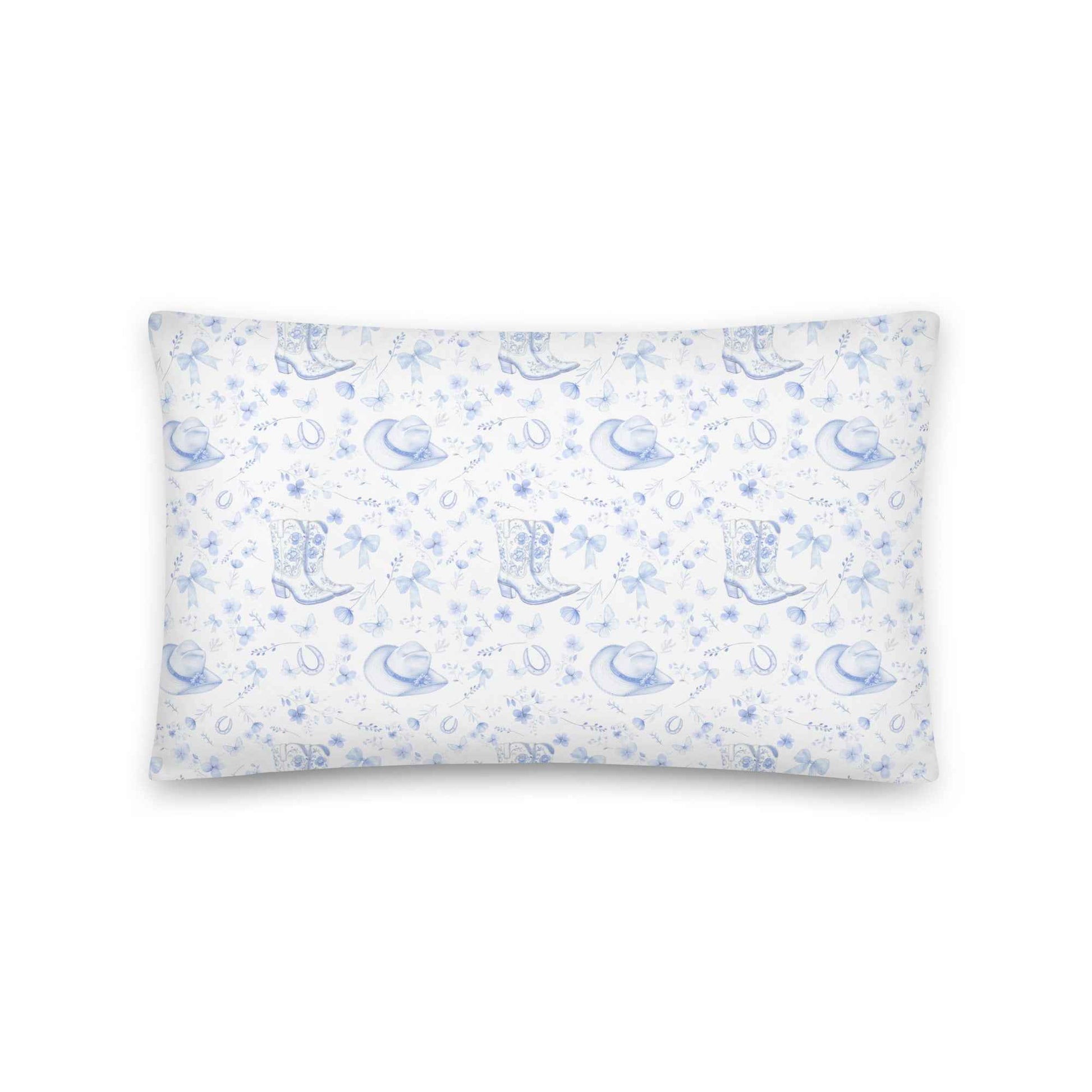 Tiny Toile Treasures Cowgirl Throw Pillow