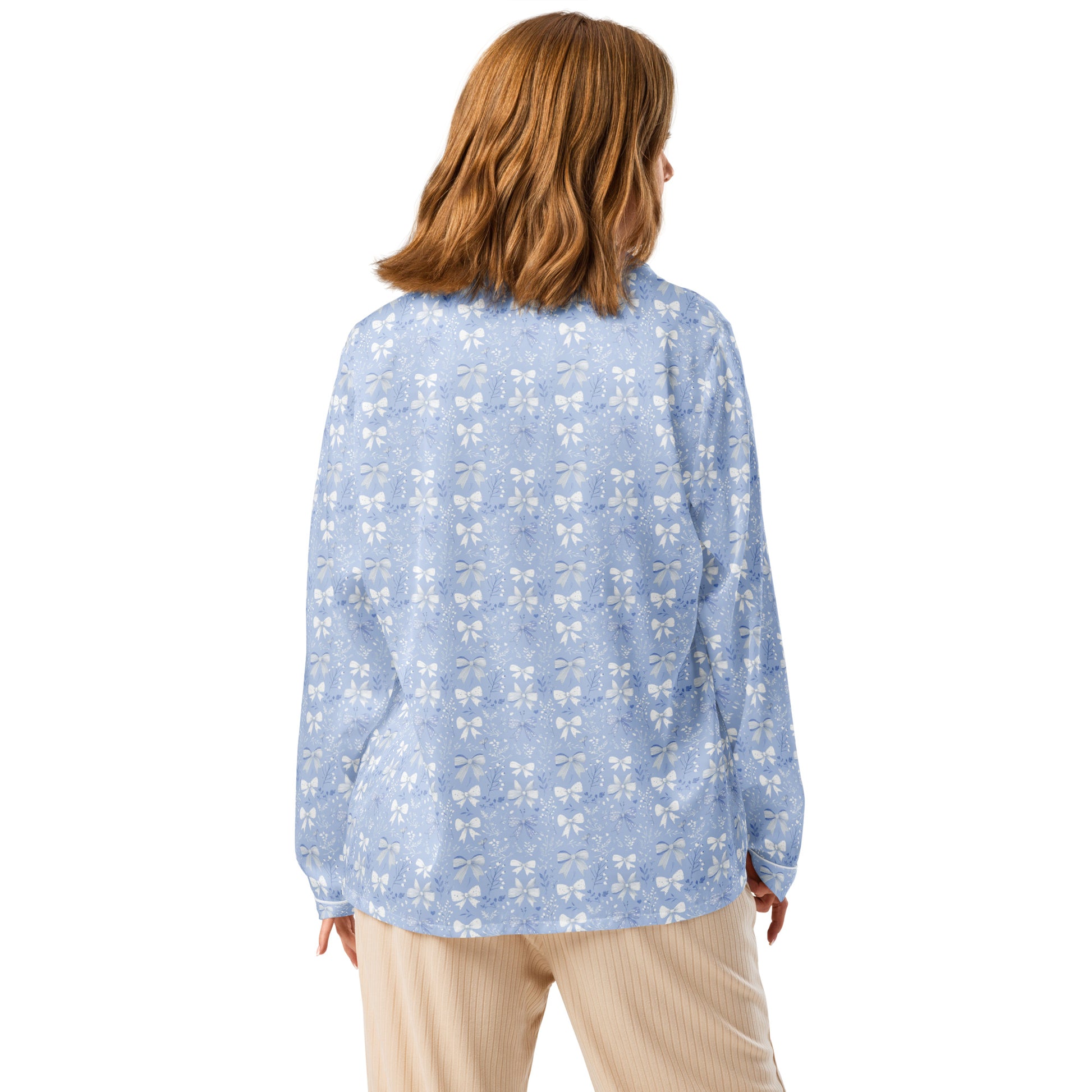 Bedtime Bows Long Sleeve Pajama Top - Sorelle Gifts
