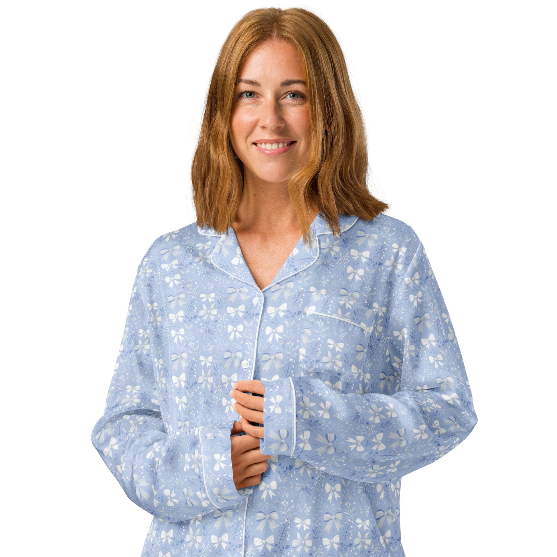 Bedtime Bows Long Sleeve Pajama Top - Sorelle Gifts