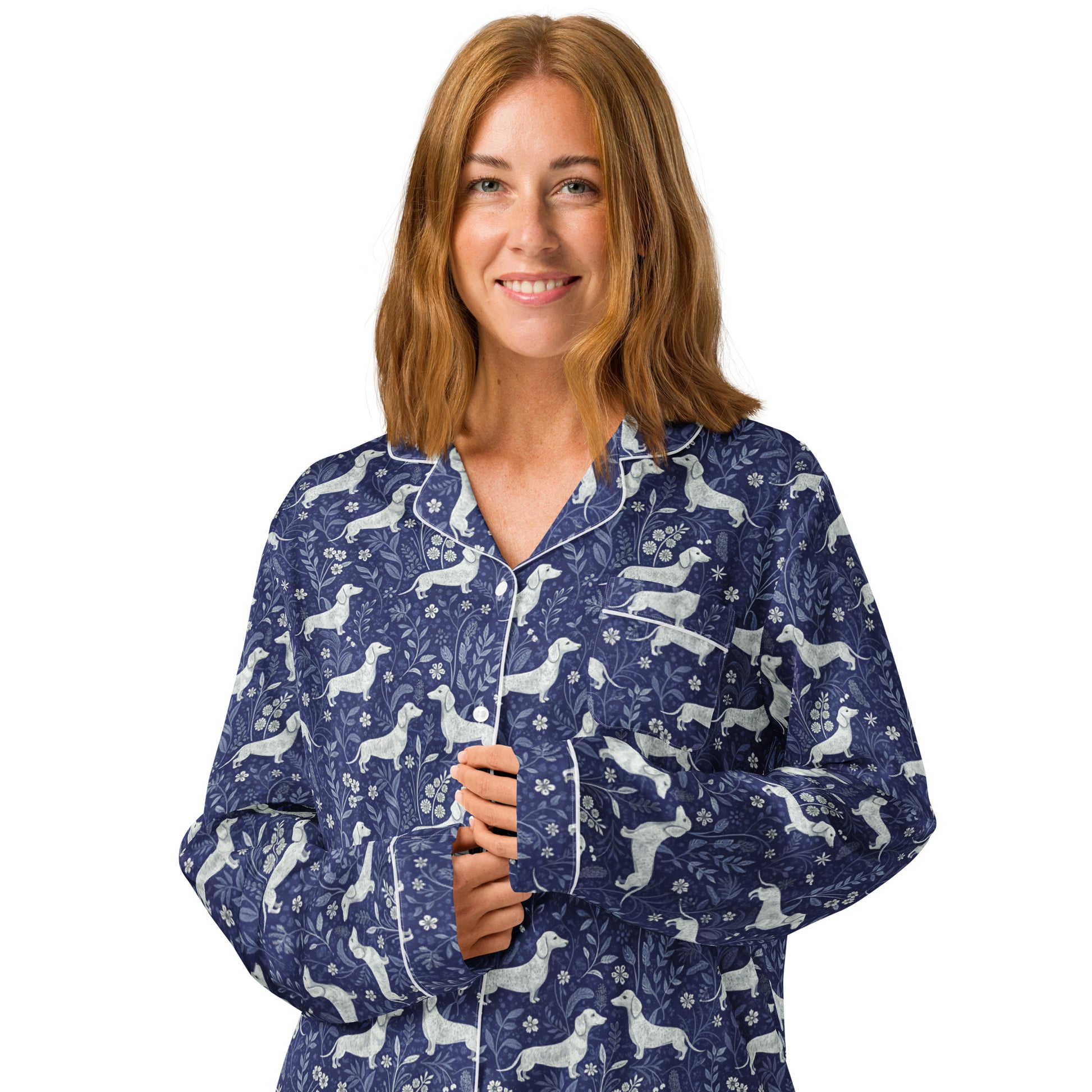 Dachshund Dreams Long Sleeve Pajama Top - Sorelle Gifts