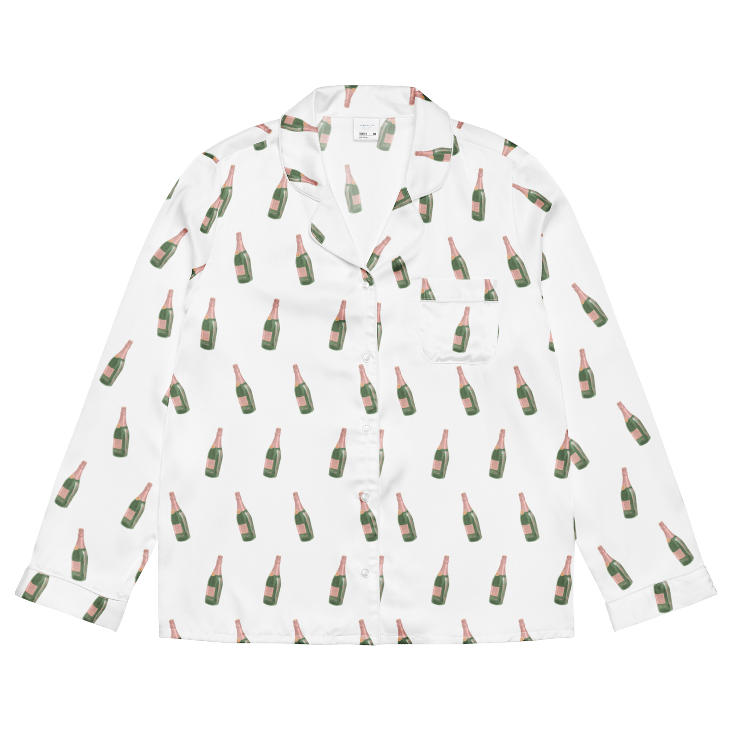 Bubbly Bliss Champagne Long Sleeve Pajama Top