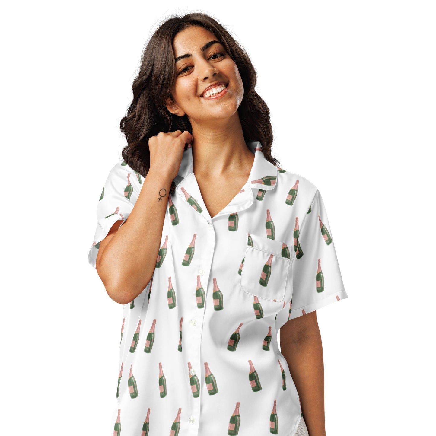 Bubbly Bliss Champagne Short Sleeve Pajama Top