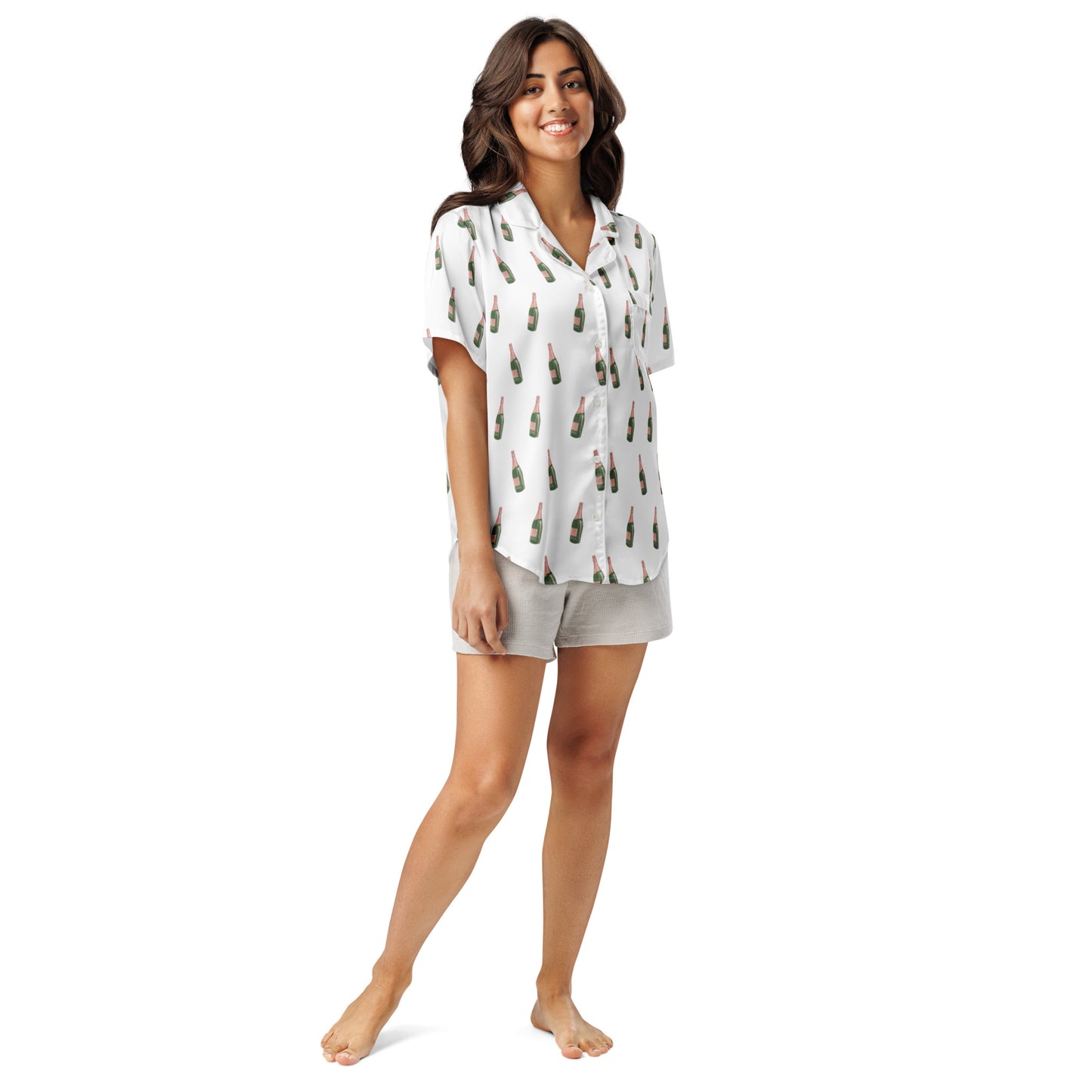 Bubbly Bliss Champagne Short Sleeve Pajama Top