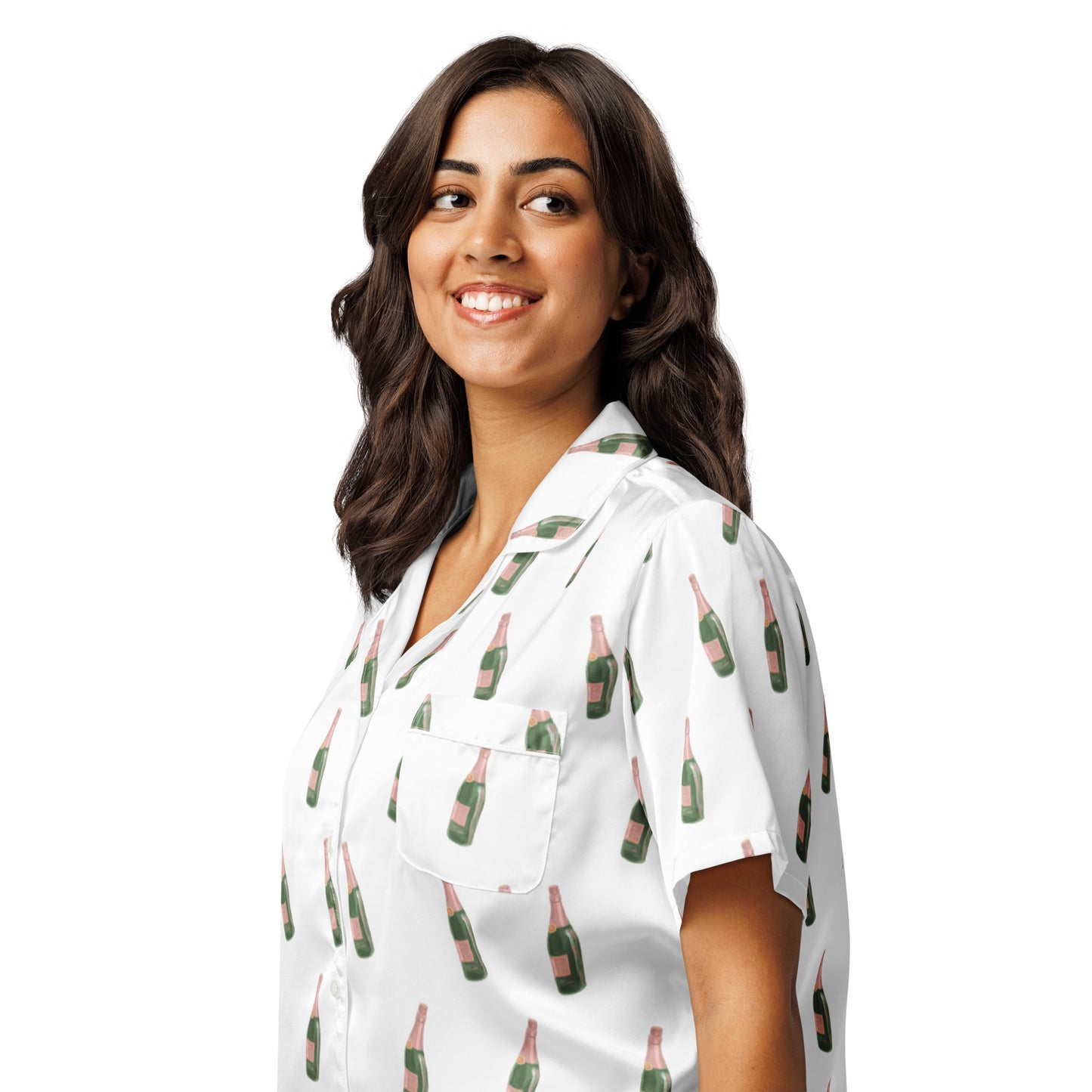 Bubbly Bliss Champagne Short Sleeve Pajama Top