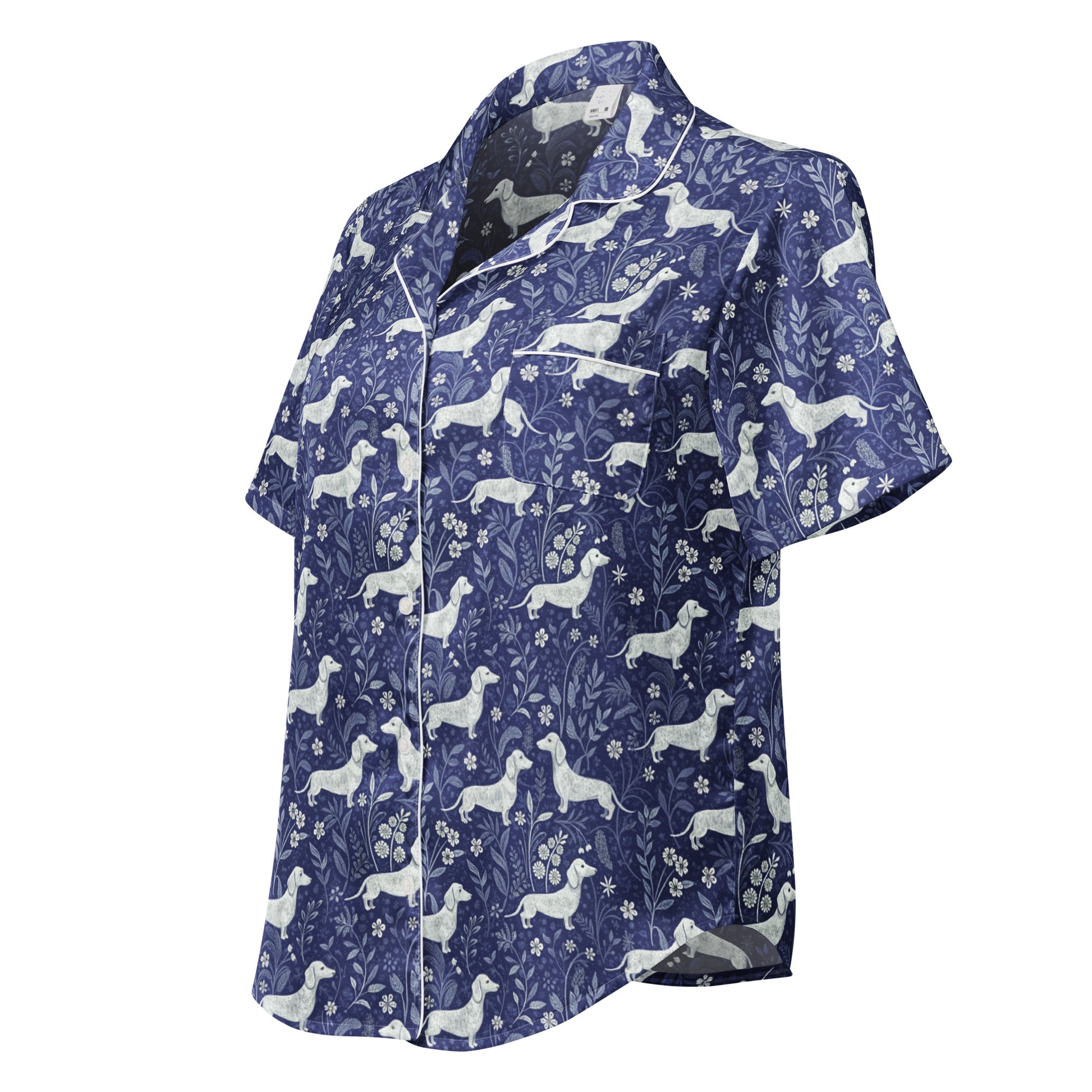 Dachshund Dreams Short Sleeve Pajama Top - Sorelle Gifts