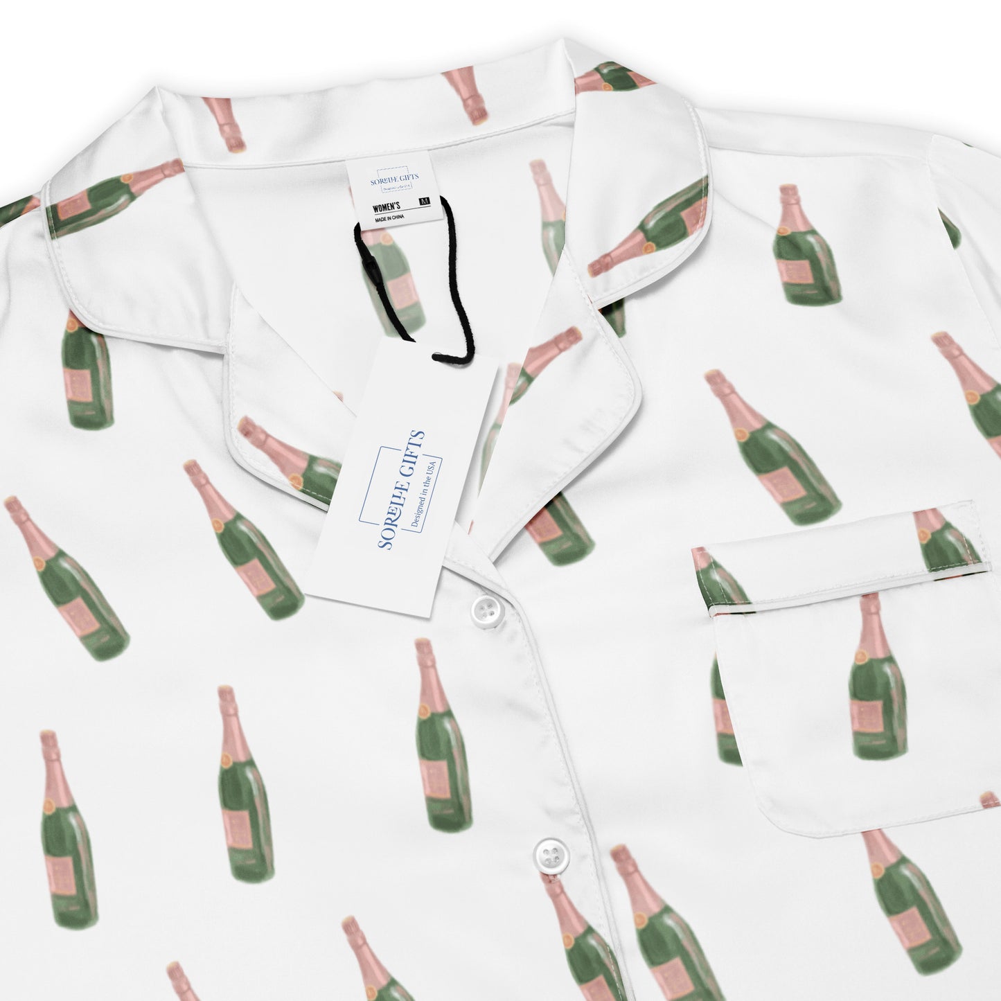 Bubbly Bliss Champagne Short Sleeve Pajama Top
