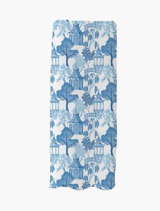 Blue Pagoda Scalloped Kitchen Towel