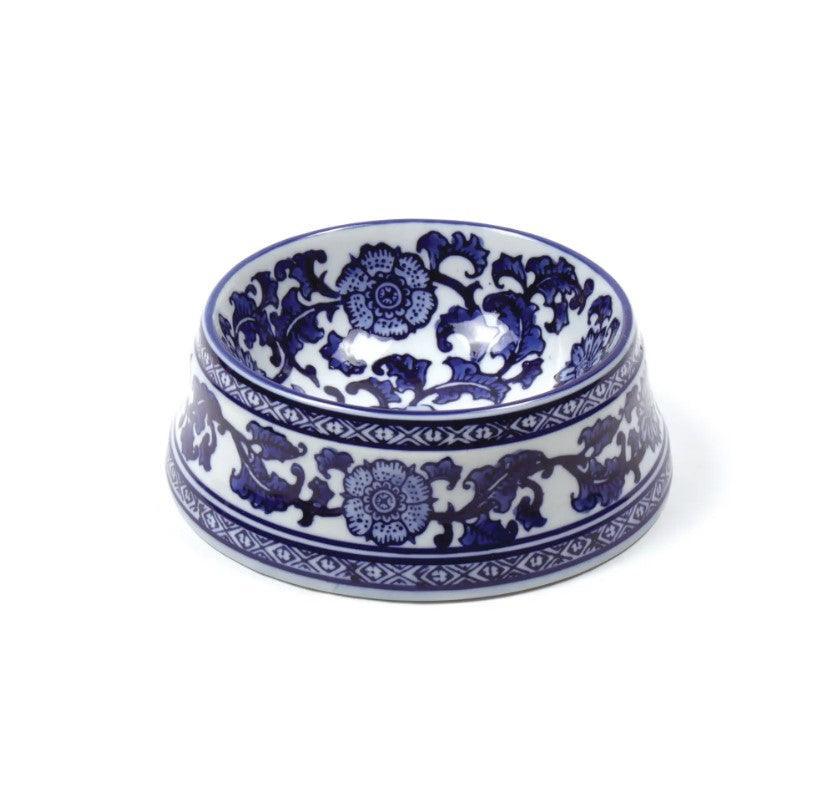 Blue Porcelain Chinoiserie Pet Bowl - Sorelle Gifts