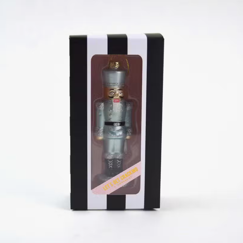 Blue Nutcracker Glass Ornament - Sorelle Gifts