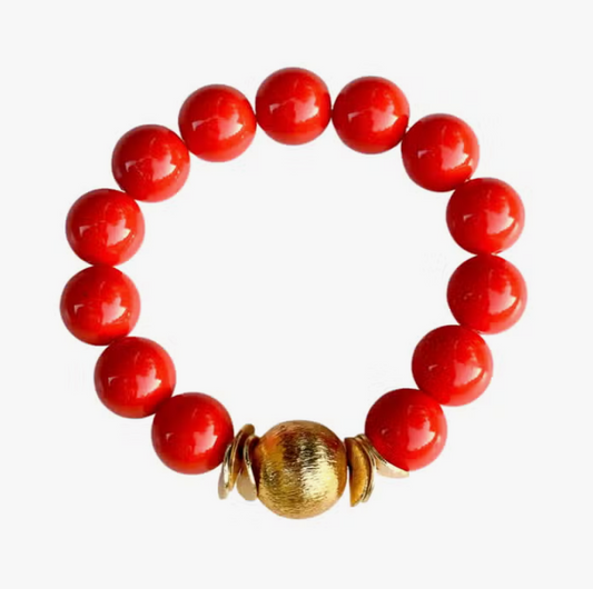 Candace Beaded Bracelet - Burnt Orange