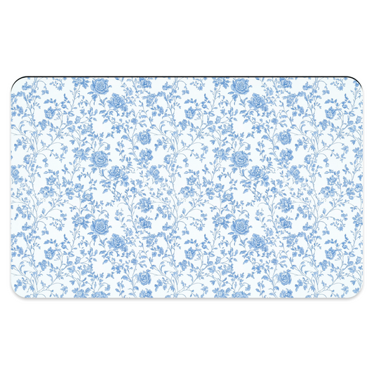Tailored for Tails: Toile Treasures Pet Mat - Blue for Stylish Pet Comfort