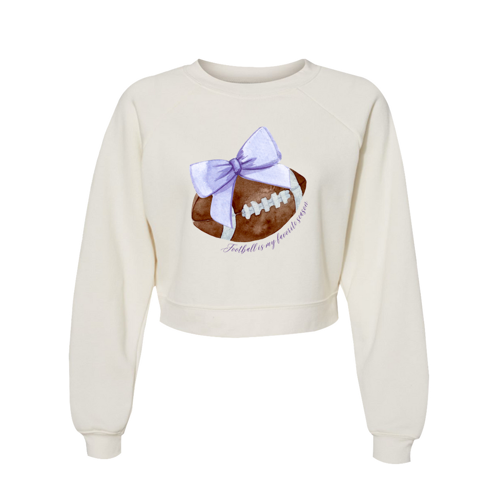 Football Season - Purple Cropped Sweatshirt - Sorelle Gifts