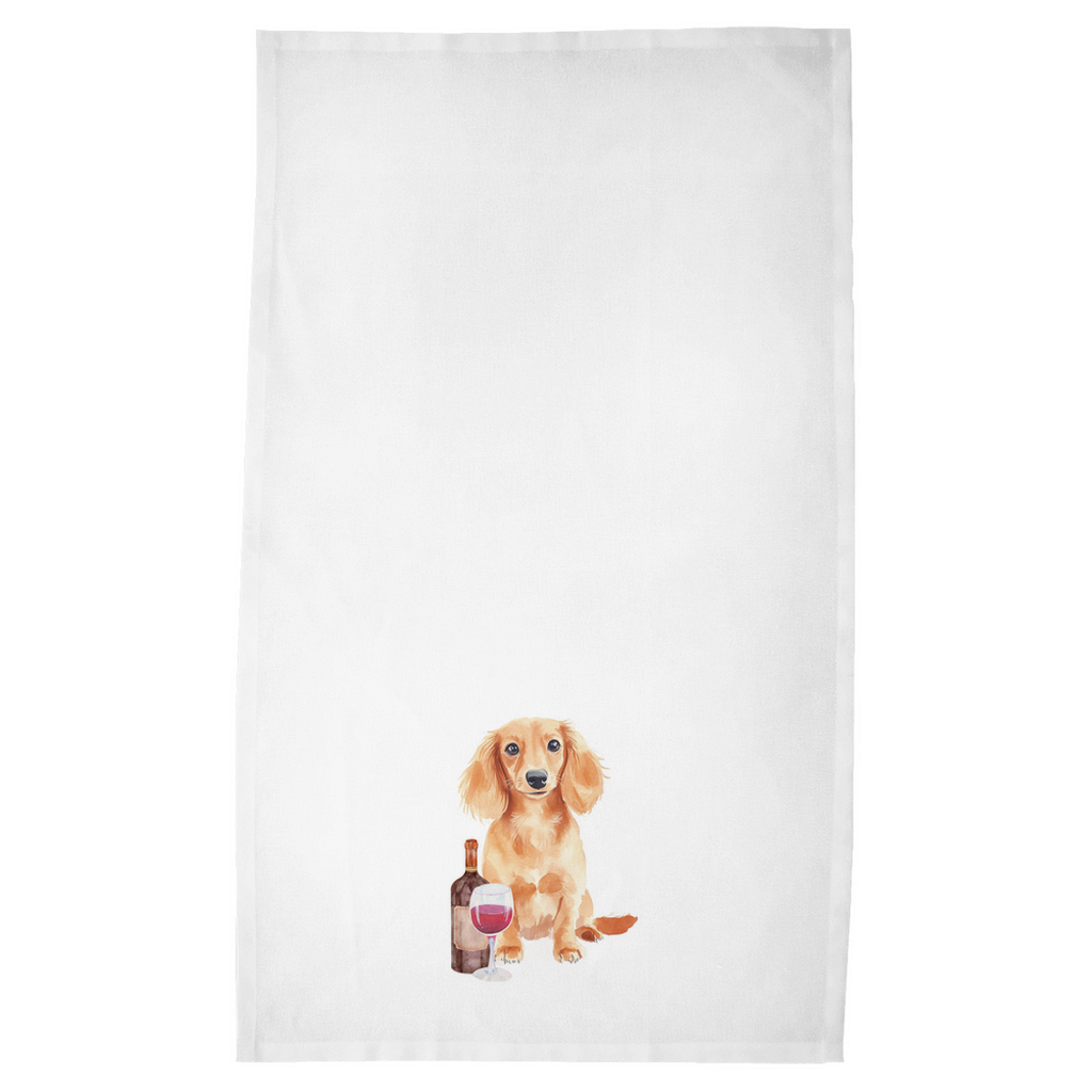 Winnie with Wine Dachshund Tea Towel - Sorelle Gifts