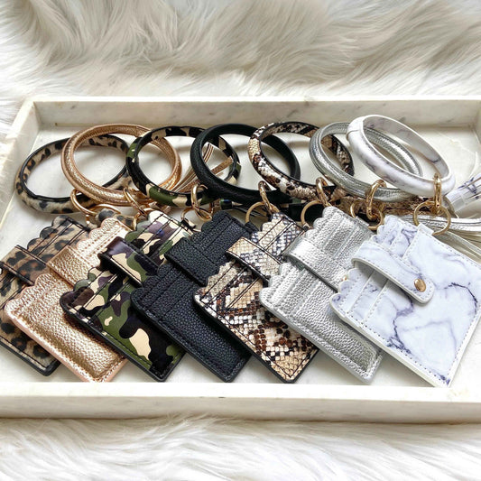 Cardholder with Keyring Bangle & Tassel - Stylish and Functional Accessory