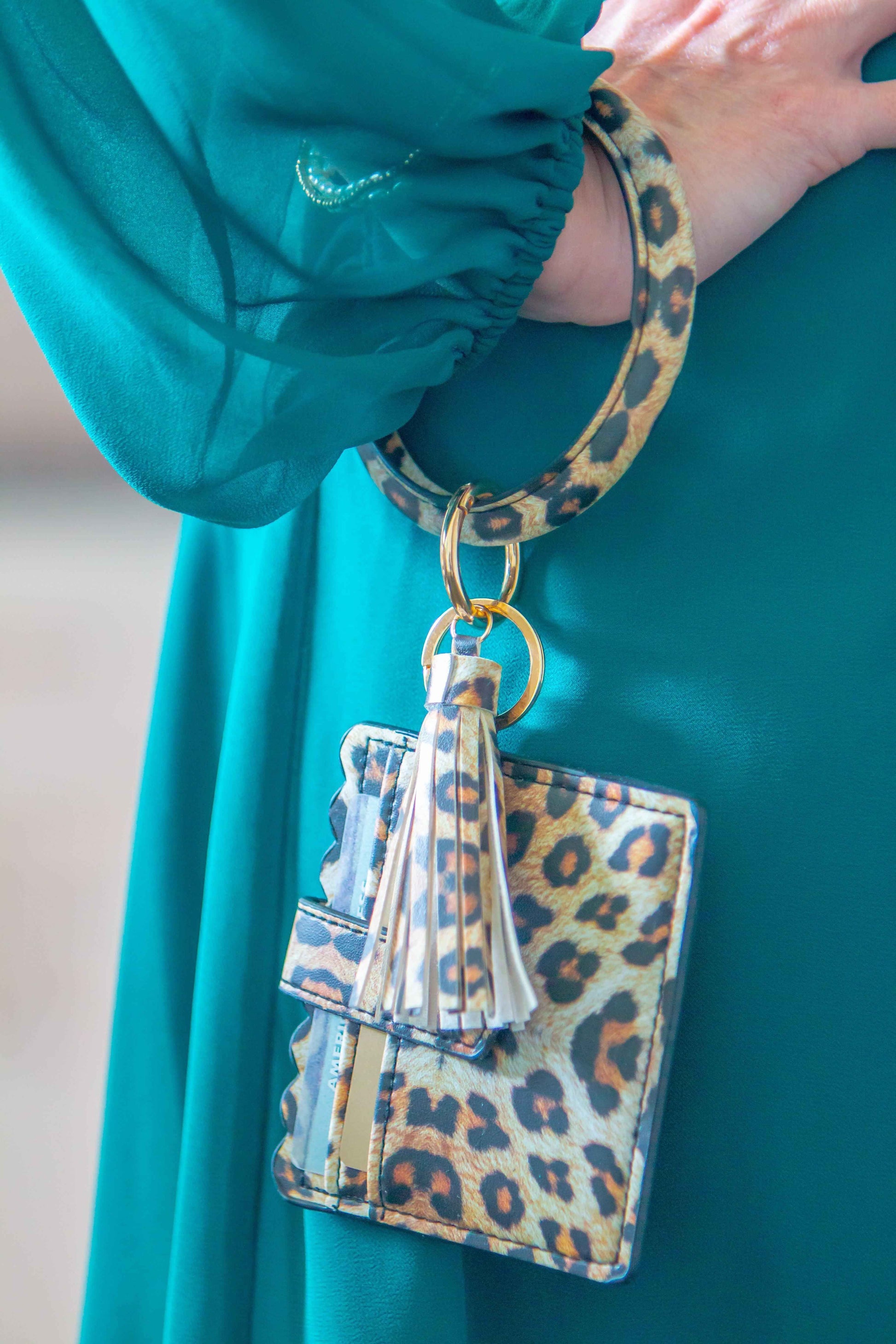 Cardholder with Keyring Bangle & Tassel - Stylish and Functional Accessory