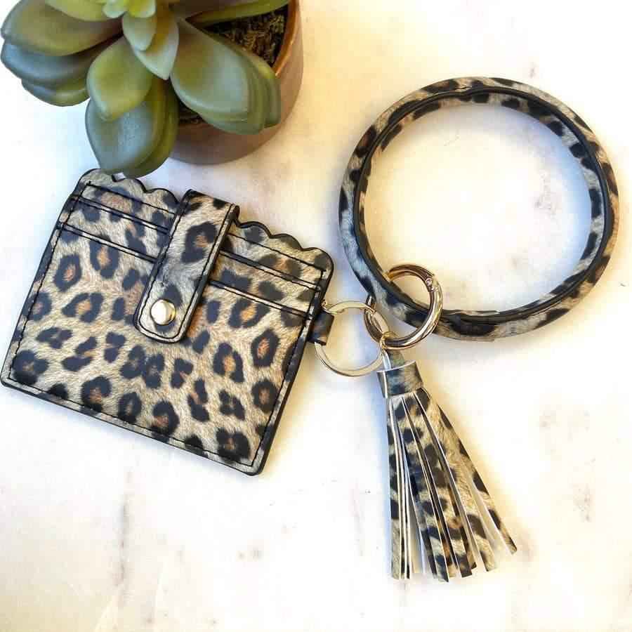 Cardholder with Keyring Bangle & Tassel - Stylish and Functional Accessory
