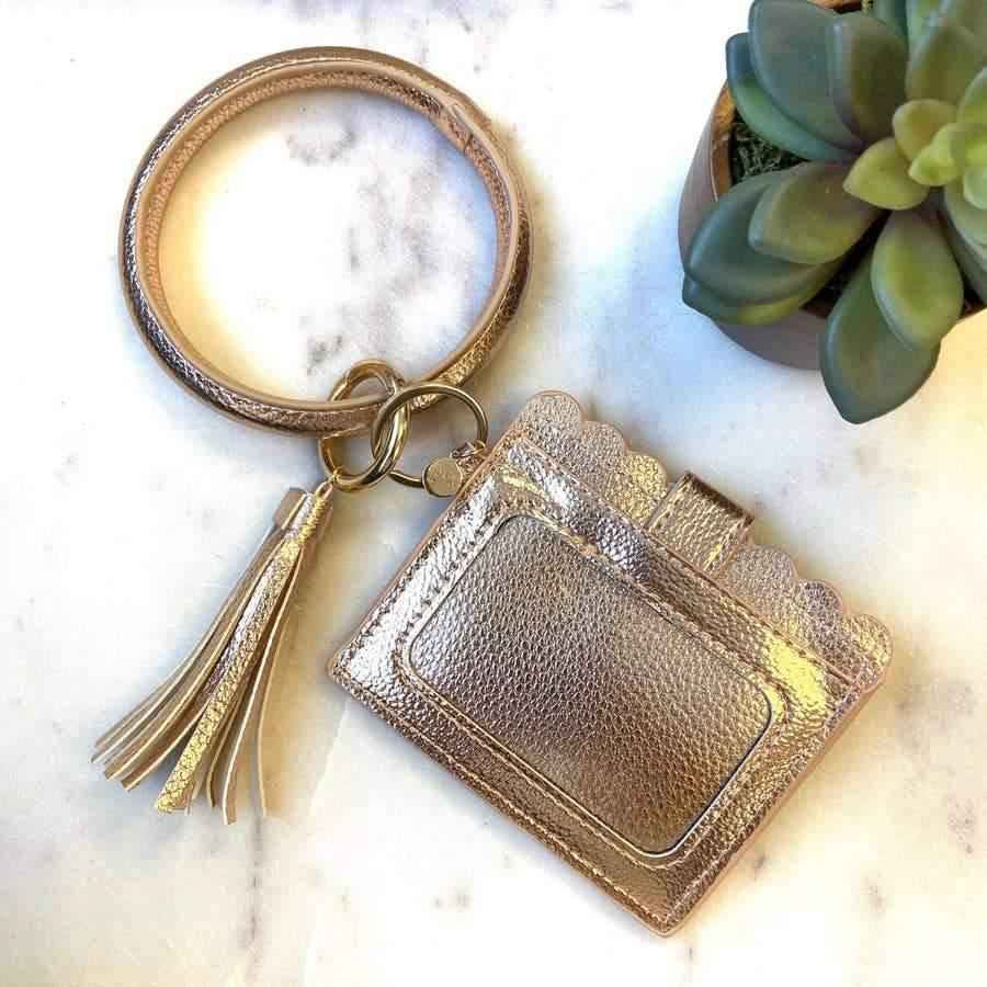 Cardholder with Keyring Bangle & Tassel - Stylish and Functional Accessory