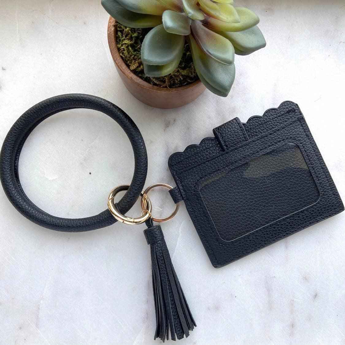 Cardholder with Keyring Bangle & Tassel - Stylish and Functional Accessory