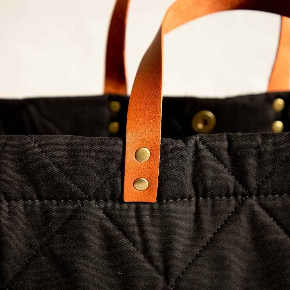 Carrie Black Quilted Crossbody Tote