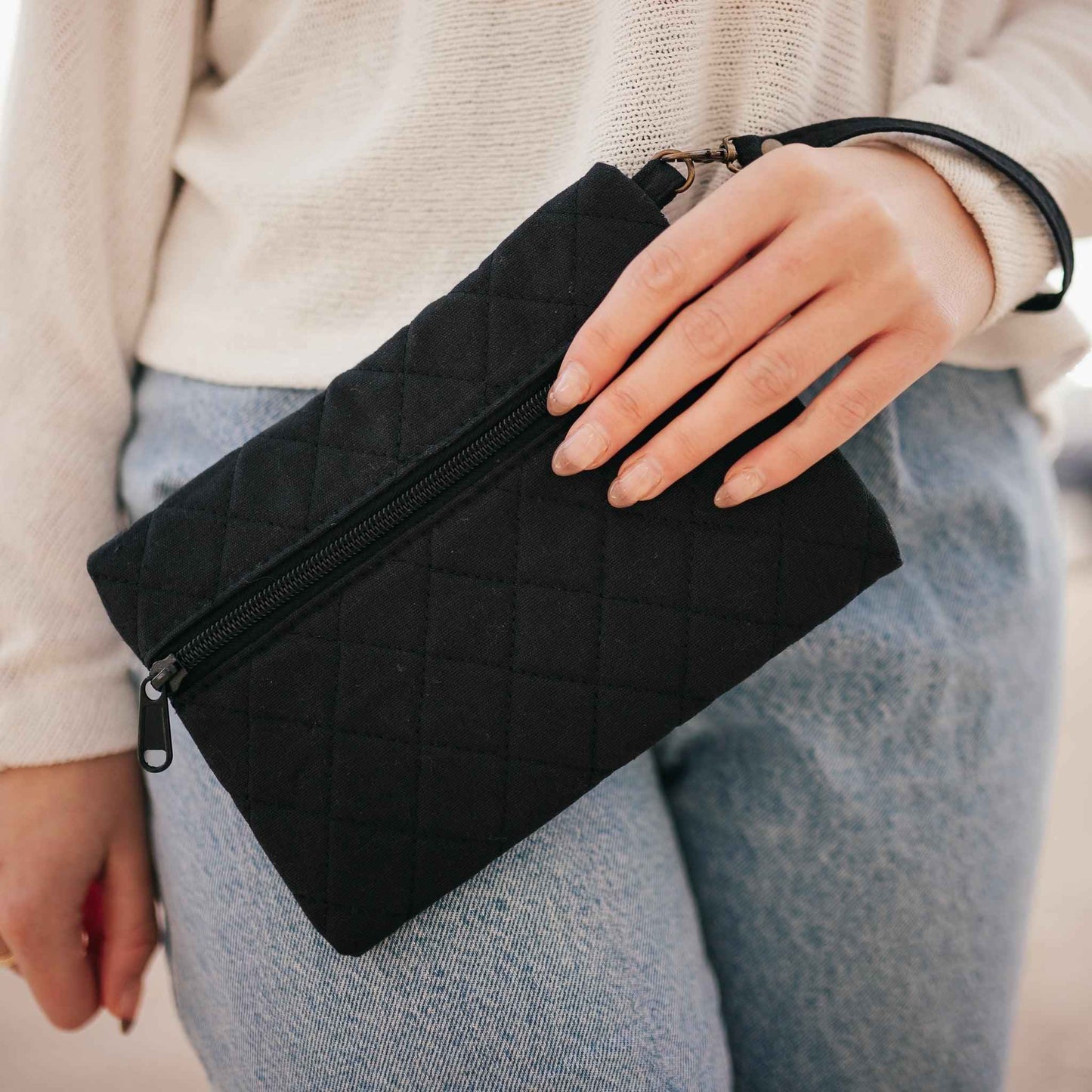 Carrie Quilted Black Wristlet for Effortless Style and Convenience