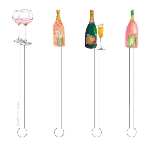 Champagne Bubbles Reusable Acrylic Stir Sticks - Sorelle Gifts