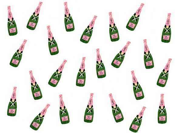 Champagne Print Zip Makeup Pouch for Stylish On-the-Go Beauty