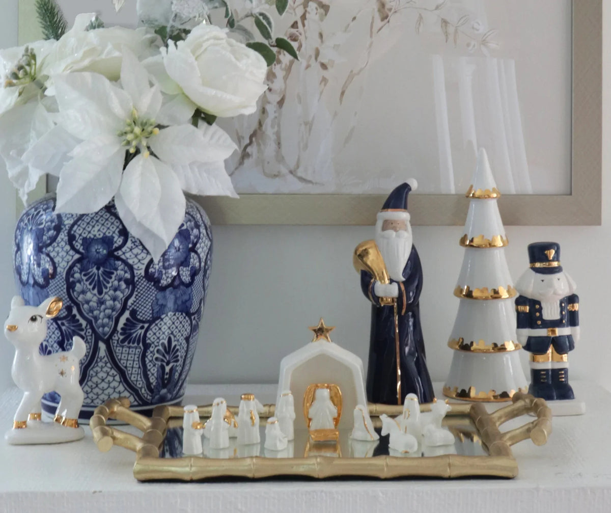Navy Blue Santa with 22K Gold Accents