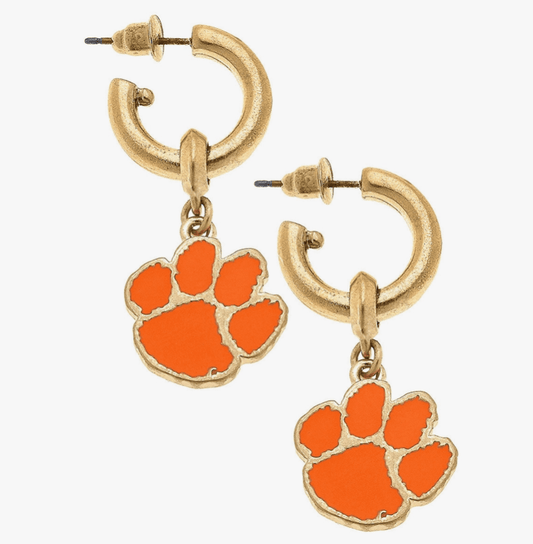 Clemson Tigers Game Day Drop Hoop Earrings