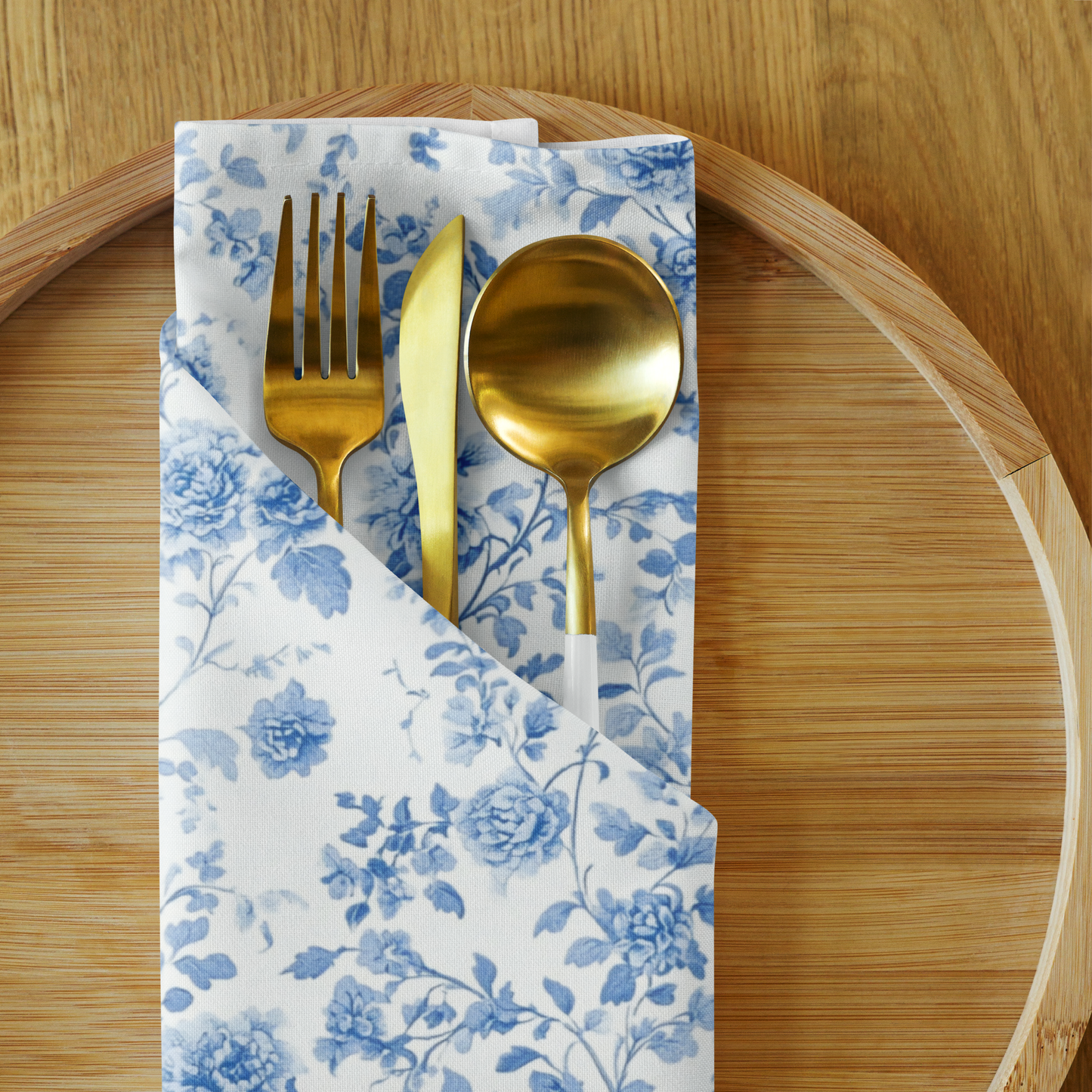Heirloom Collection Blue Toile Cloth Napkin Set of Four - Sorelle Gifts