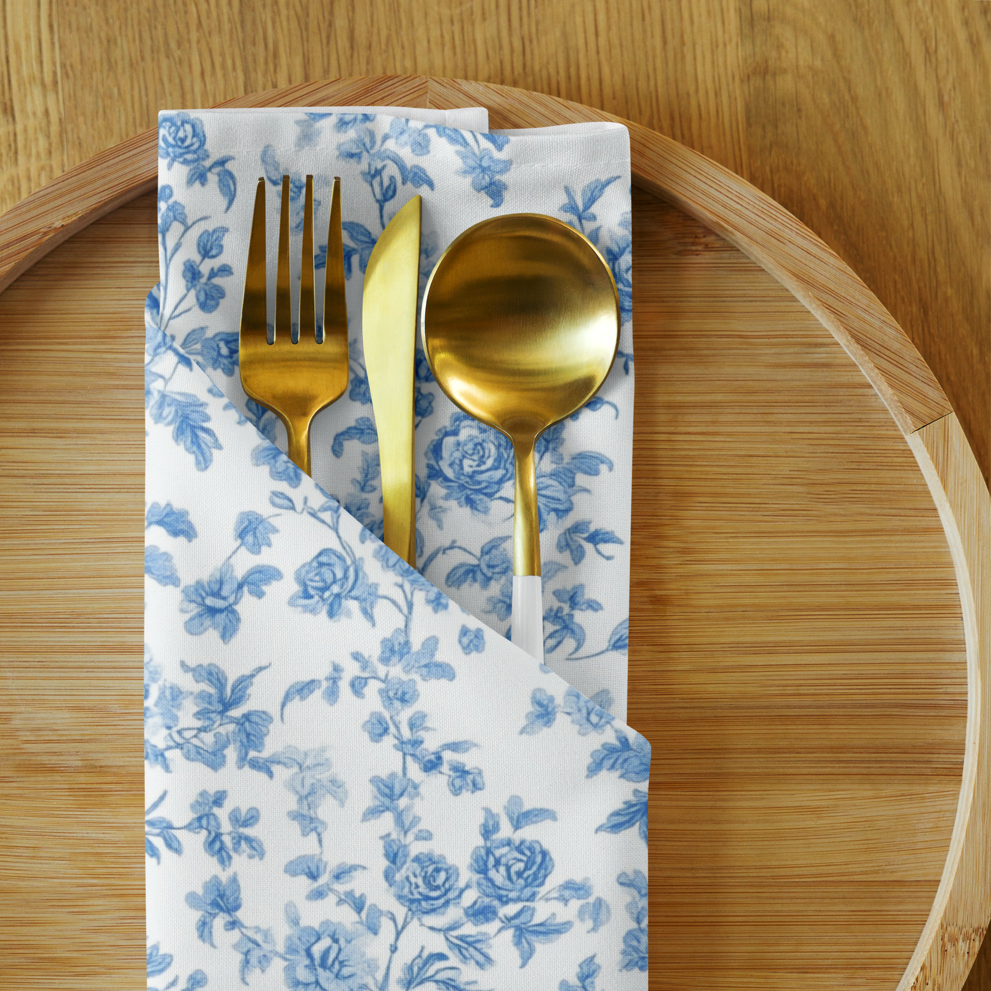 Heirloom Collection Blue Toile Cloth Napkin Set of Four - Sorelle Gifts