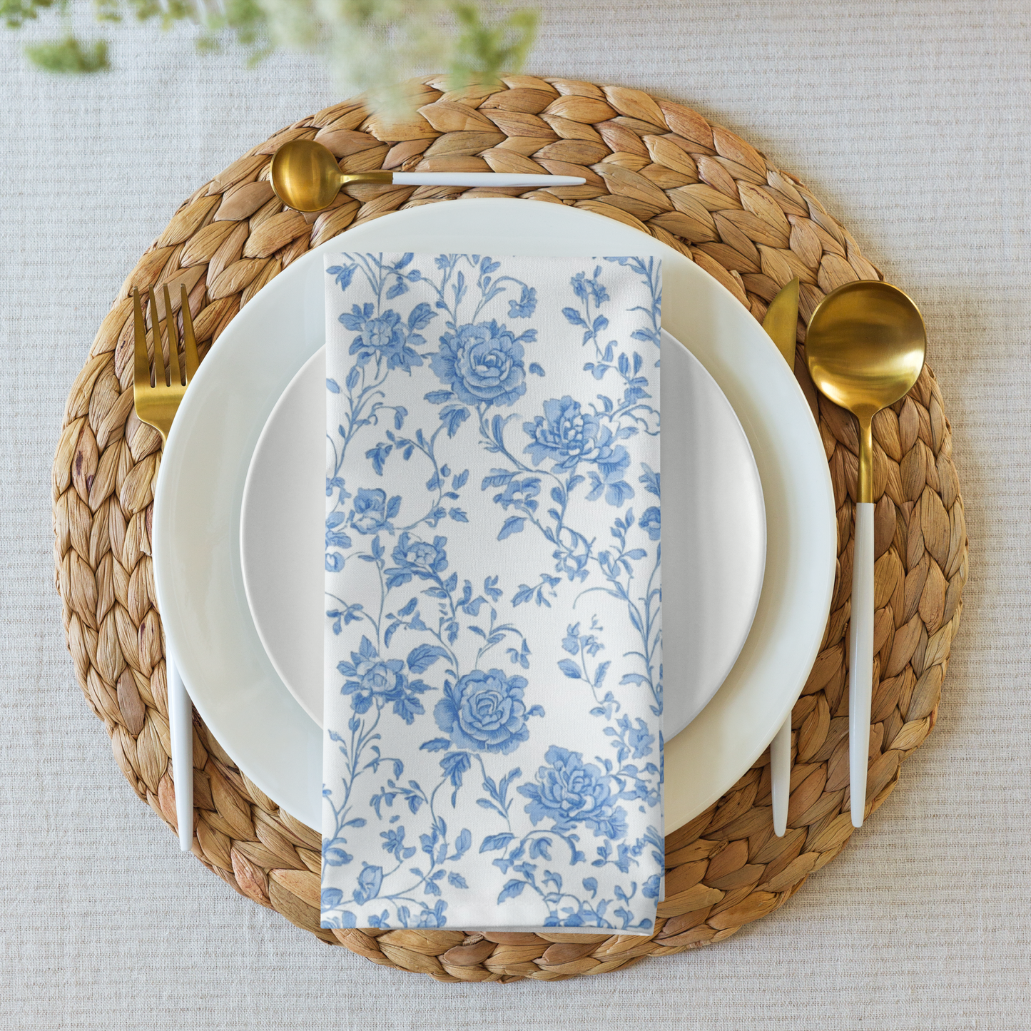 Heirloom Collection Blue Toile Cloth Napkin Set of Four - Sorelle Gifts