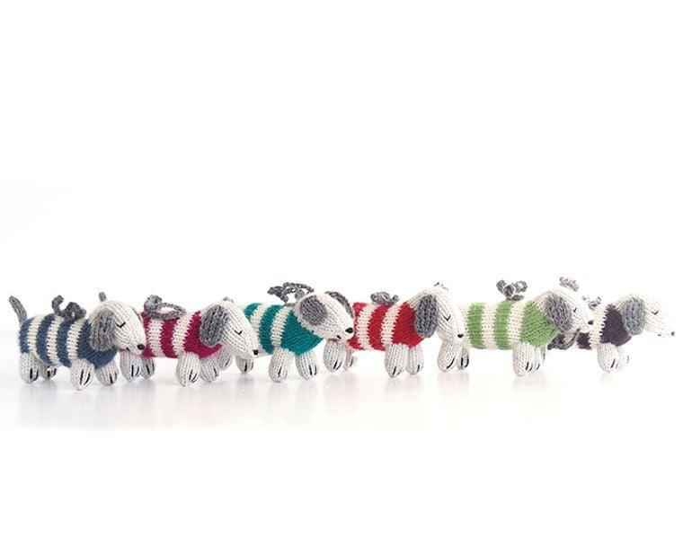 Dachshund Ornament Gift Topper in Striped Sweater
