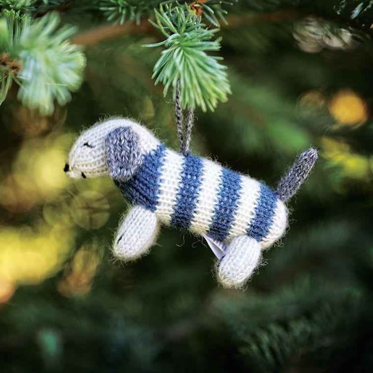 Dachshund Ornament Gift Topper in Striped Sweater