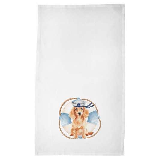 Sam the Sailor Dachshund Tea Towel - Sorelle Gifts