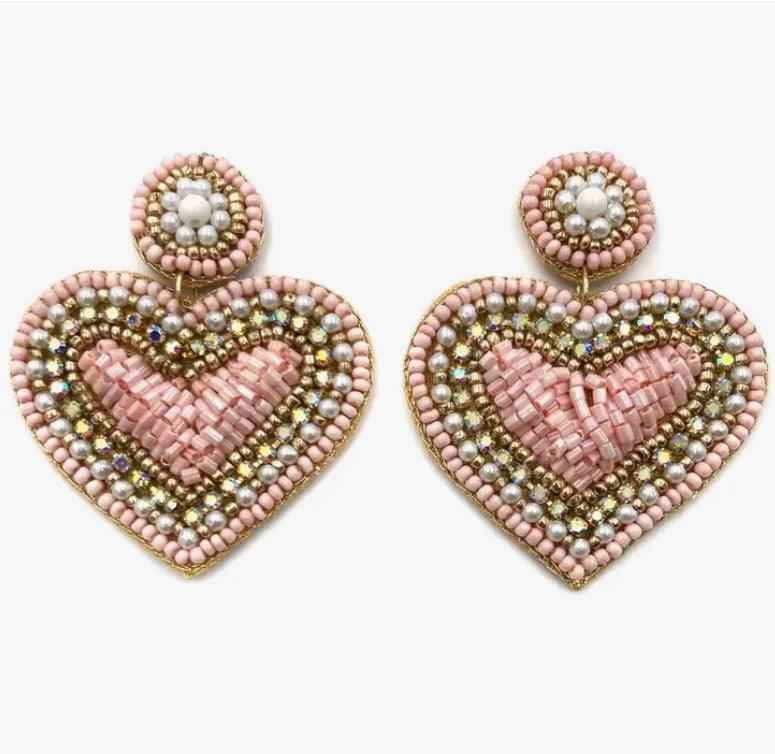 Deep in the Heart Pink Beaded Earrings - Stunning Pink Beaded Earrings for Every Occasion